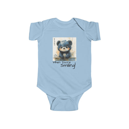 Smiley the Baby Bear Onesie - Edgy & Adorable Streetwear Graphic Bodysuit