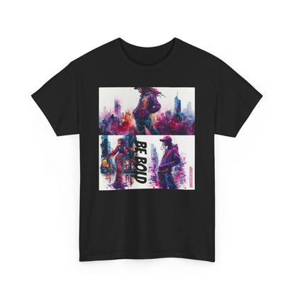 Be Bold T-shirt - Neon Ink and Watercolor Tee