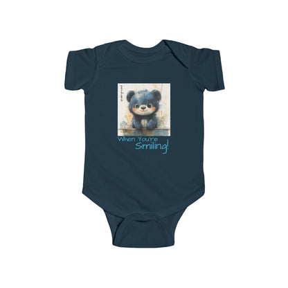 Smiley the Baby Bear Onesie - Edgy & Adorable Streetwear Graphic Bodysuit