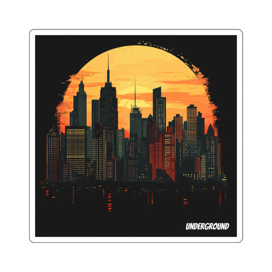 City Skyline Sticker - Minimalistic Cityscape Art