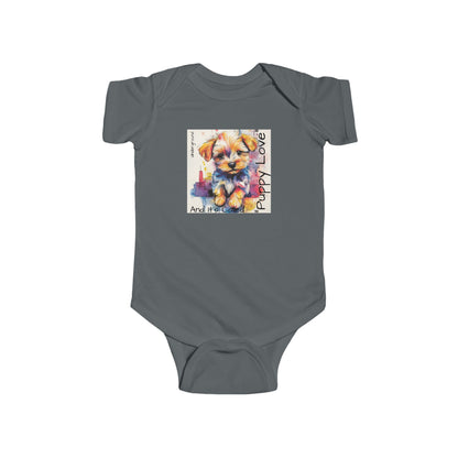 Street Pup Baby Onesie – Cute Urban Dog Watercolor Art Bodysuit