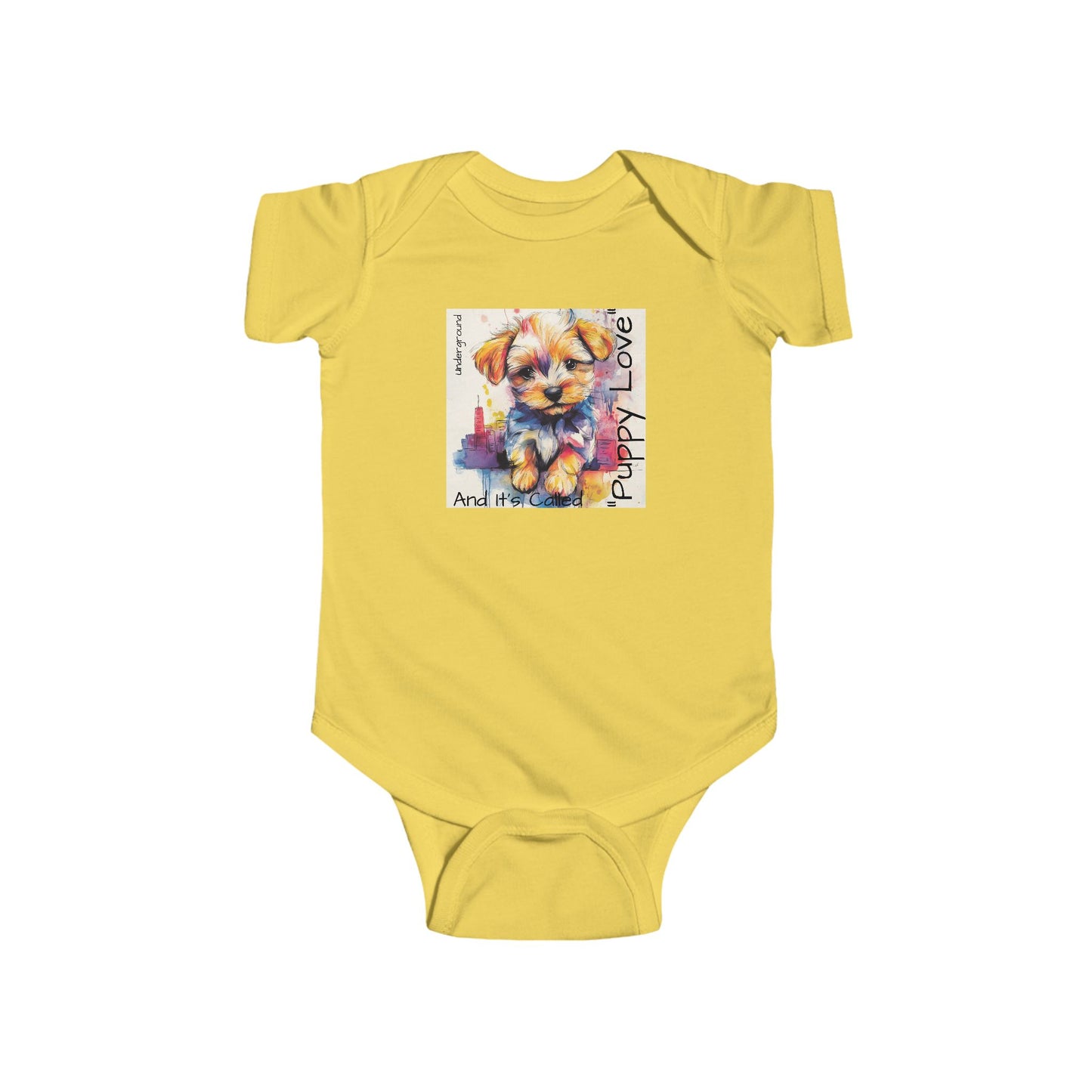 Street Pup Baby Onesie – Cute Urban Dog Watercolor Art Bodysuit