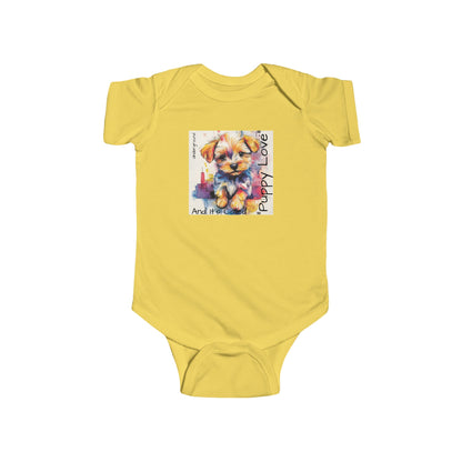 Street Pup Baby Onesie – Cute Urban Dog Watercolor Art Bodysuit