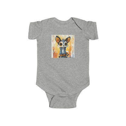 Little Skate Fox Onesie - Bold Urban Cutie Skateboard Bodysuit