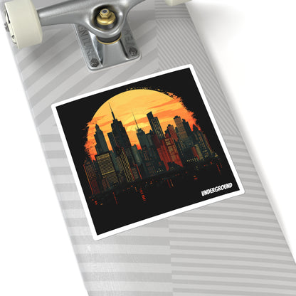 City Skyline Sticker - Minimalistic Cityscape Art