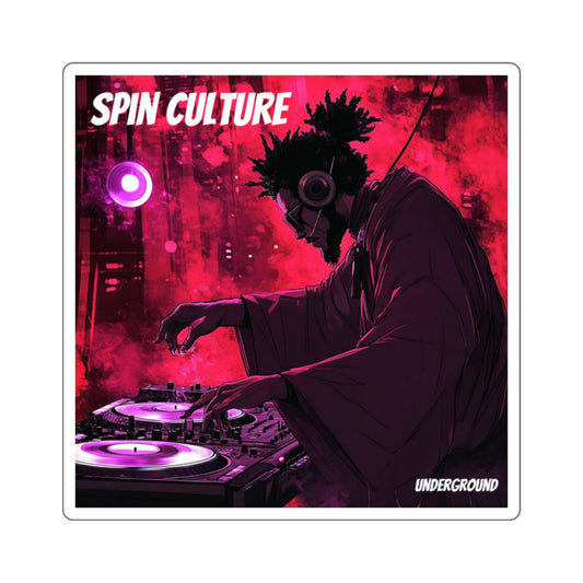 Spin Culture Turntables Sticker - City Underground Street Art