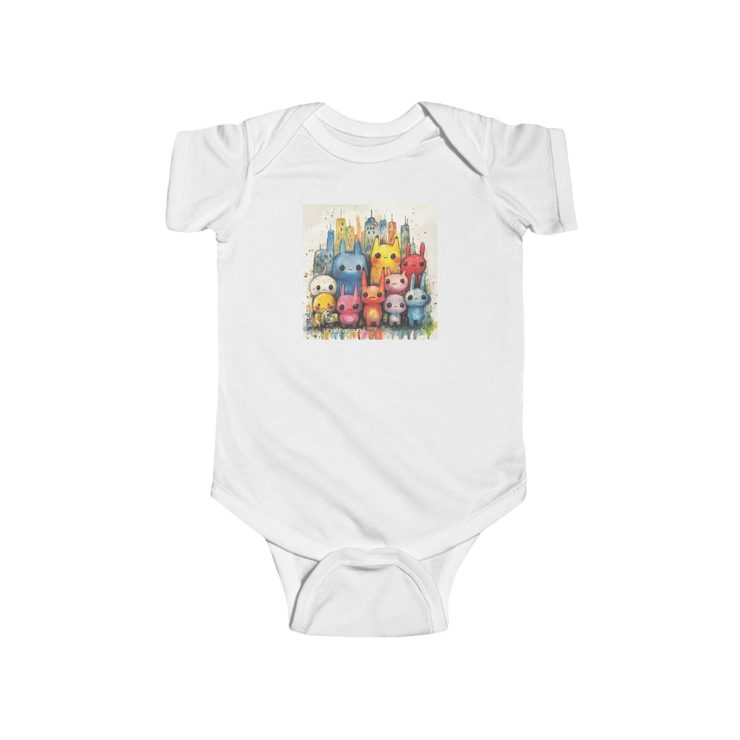 Baby Street Monsters cute Onesie - Ink and Watercolor Bodysuit