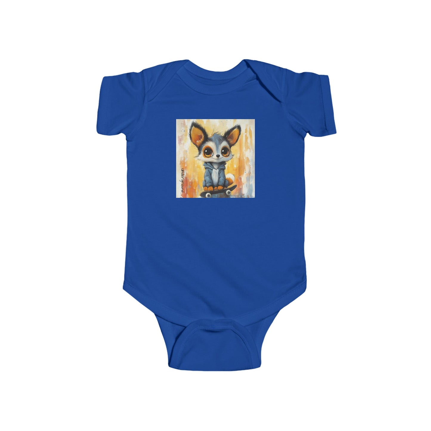 Little Skate Fox Onesie - Bold Urban Cutie Skateboard Bodysuit