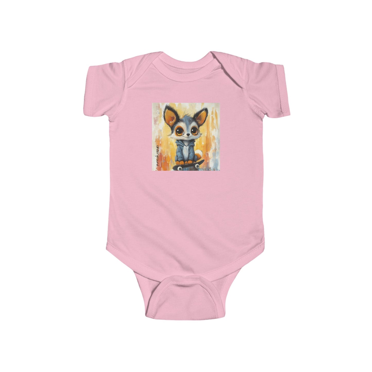 Little Skate Fox Onesie - Bold Urban Cutie Skateboard Bodysuit