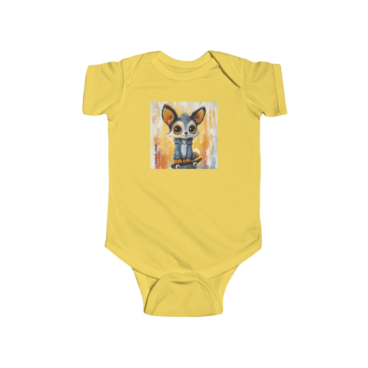 Little Skate Fox Onesie - Bold Urban Cutie Skateboard Bodysuit