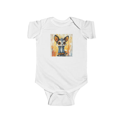 Little Skate Fox Onesie - Bold Urban Cutie Skateboard Bodysuit