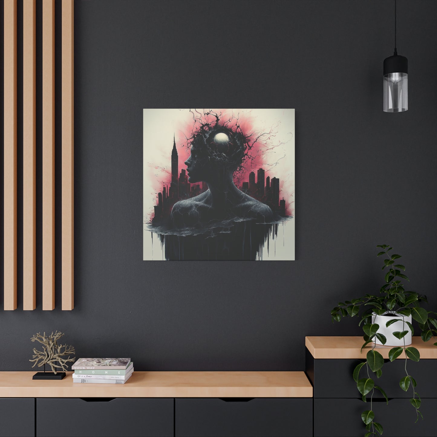 Silent Chaos: Mind over Metropolis Canvas Print - City Street Art Inspired