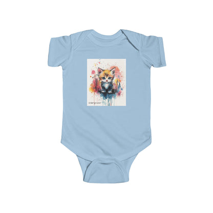 Alley Kitten Baby Onesie – Urban Graffiti-Inspired Cat Streetwear Bodysuit