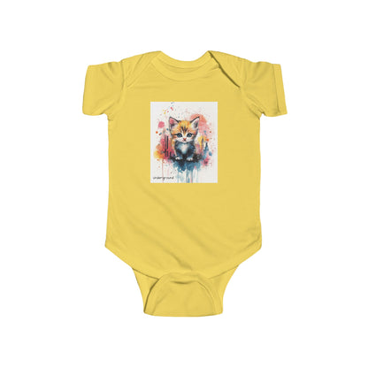 Alley Kitten Baby Onesie – Urban Graffiti-Inspired Cat Streetwear Bodysuit