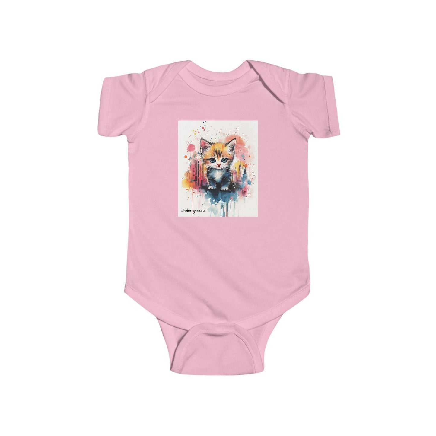 Alley Kitten Baby Onesie – Urban Graffiti-Inspired Cat Streetwear Bodysuit