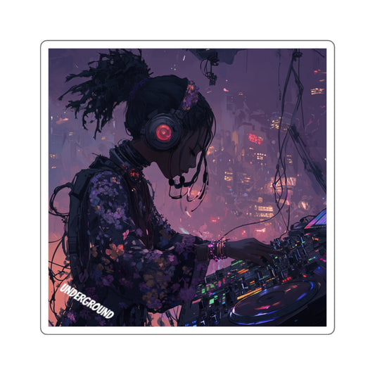 She Who Spins Underground Sticker - Street Culture and Turntables