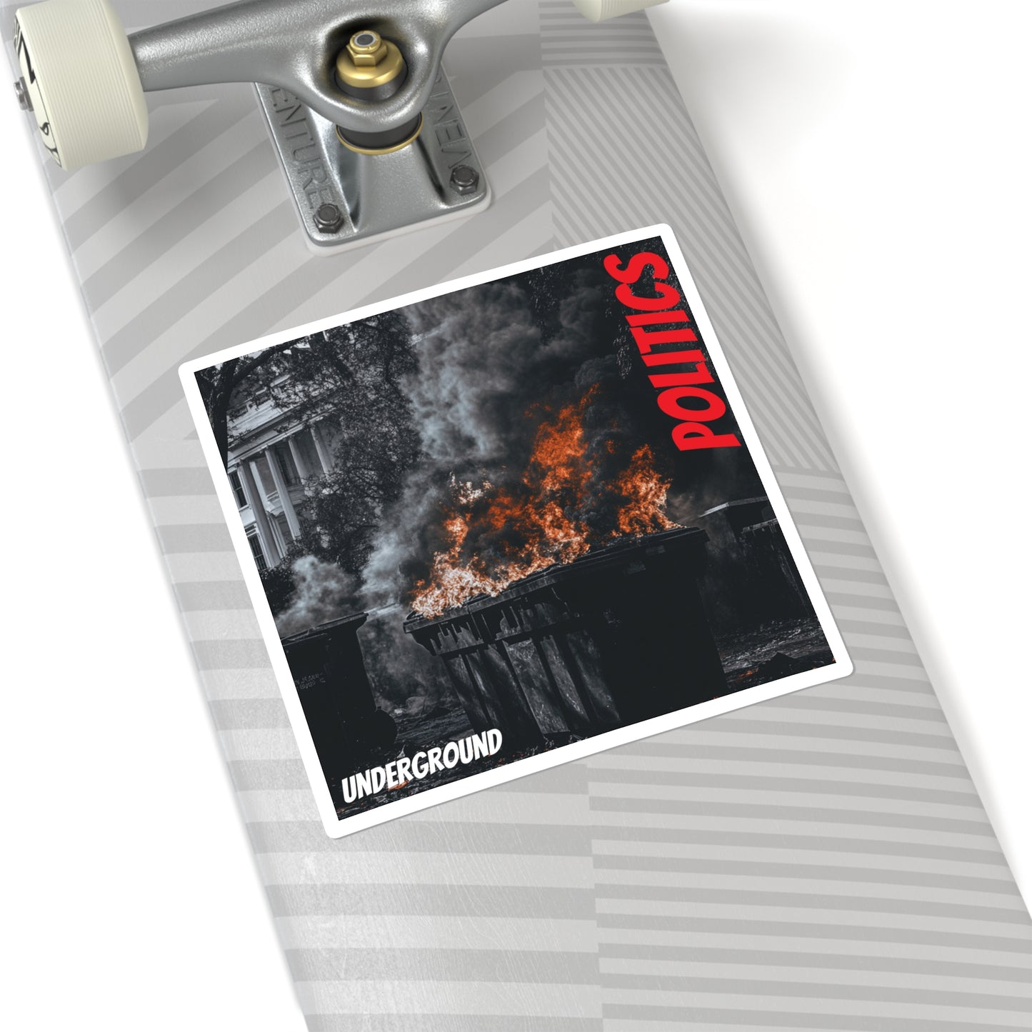 Rising Smoke, Falling Order Street Politics Sticker - Social Activism Art